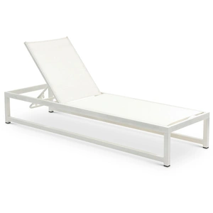 Meridian Furniture Maldives Outdoor Patio Mesh Waterproof Fabric Adjustable Sun Chaise Lounge Chair with Aluminum Frame