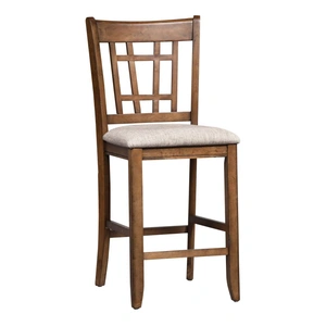 Liberty Furniture Santa Rosa 24-Inch Linen/Wood Lattice Back Counter Chair, Antique Honey
