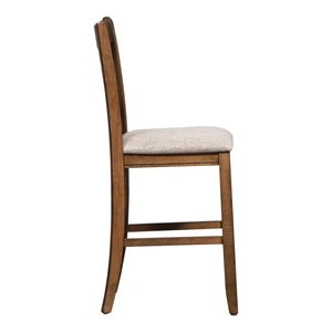 Liberty Furniture Santa Rosa 24-Inch Linen/Wood Lattice Back Counter Chair, Antique Honey