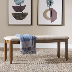 Liberty Furniture Santa Rosa Linen/Wood Dining Bench, Antique Honey