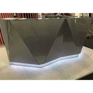 MDD Office Furniture Alpa 119-inch Straight Medium Reception Desk w/Right Counter Top & LED Light