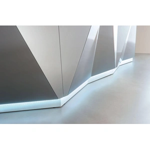 MDD Office Furniture Alpa 160-inch Corner Large Reception Desk w/Right Counter Top & LED Light
