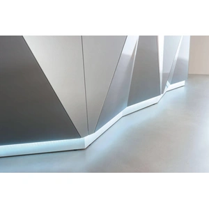 MDD Office Furniture Alpa 123-inch Corner Medium Reception Desk w/Right Counter Top & LED Light