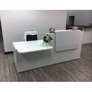 MDD Office Furniture Tera 96-inch Straight Reception Desk w/Counter Top & Light Panel, ADA Compliance