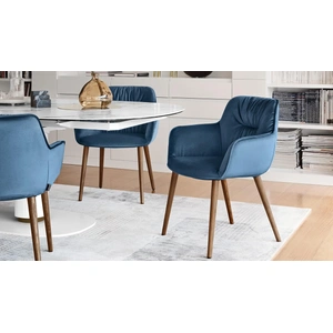 Calligaris Cocoon Fabric/Wood Customizable Plush Seat Dining Armchair (Set of 4)