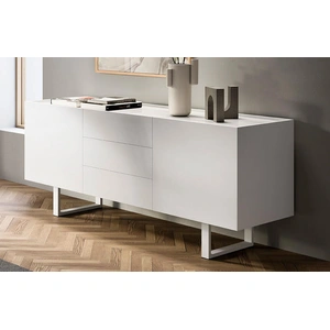 Calligaris Horizon Ceramic/Wood/Metal Customizable Sideboard w/2 Doors & 3 Drawers & Metal Base