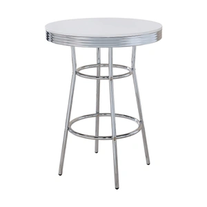 Coaster Theodore Wood Veneer Round Bar Table with Chrome Base