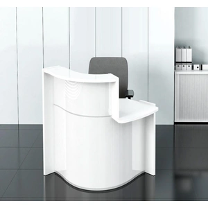 MDD Office Furniture WAVE Small Reception Desk, ADA Compliance, White