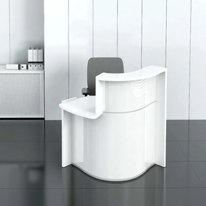 MDD Office Furniture WAVE LUV49P Small Reception Desk, ADA Compliance, White