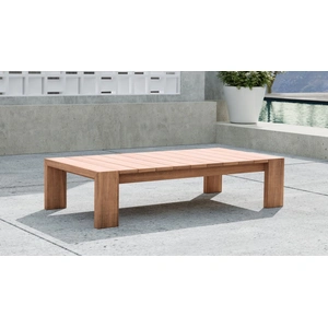 Meridian Furniture Tulum 52-inch Rectangular Outdoor Patio Solid Teak Wood Coffee Table