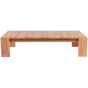 Meridian Furniture Tulum 52-inch Rectangular Outdoor Patio Solid Teak Wood Coffee Table