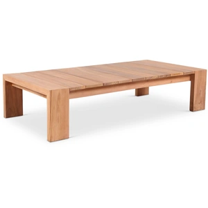 Meridian Furniture Tulum 52-inch Rectangular Outdoor Patio Solid Teak Wood Coffee Table
