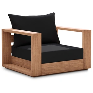 Meridian Furniture Tulum Outdoor Patio Waterproof Fabric Accent Chair with Solid Teak Wood Frame