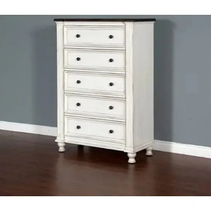 Sunny Designs SM Carriage House Wood Chest w/5 Drawers, White