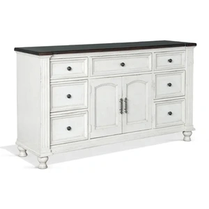 Sunny Designs SM Carriage House Wood Bedroom Set, White