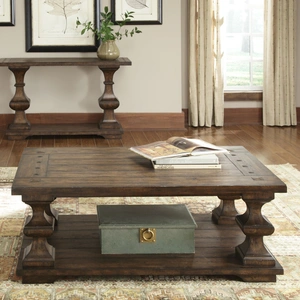 Liberty Furniture Sedona Rectangular Wood Storage Cocktail Table, Kona Brown