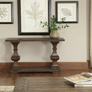 Liberty Furniture Sedona Rectangular Wood Storage Sofa Table, Kona Brown
