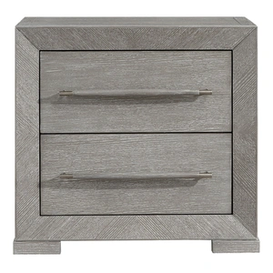 Homelegance Owen Wood 2-Drawer Night Stand in Gray