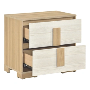 Homelegance Sterling Melamine/Wood 2-Drawer Night Stand in Natural/White