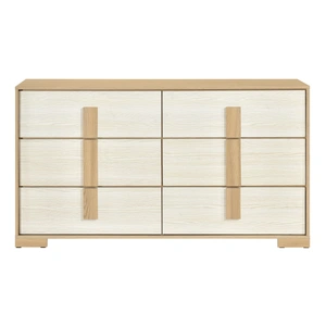 Homelegance Sterling Melamine/Wood 6-Drawer Double Dresser, Natural/White