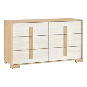 Homelegance Sterling Melamine/Wood 6-Drawer Double Dresser, Natural/White