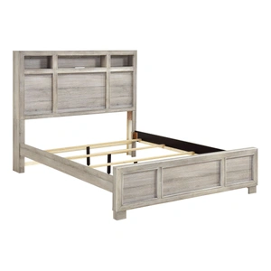 Homelegance Everett Melamine/Wood Storage Panel Bedroom Set with LED Lighting, Gray