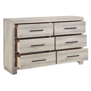 Homelegance Everett Melamine/Wood 6-Drawer Double Dresser, Gray