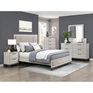 Homelegance Westport Rectangular PU Paper/Wood Mirror, White Oak/Gray