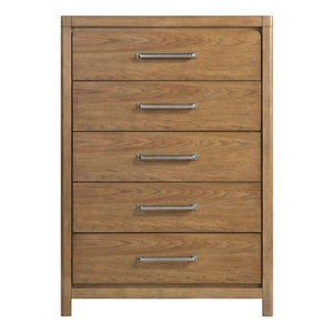 Homelegance Charlotte Wood 5-Drawer Chest, Light Brown