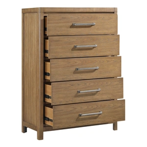 Homelegance Charlotte Wood 5-Drawer Chest, Light Brown