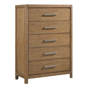Homelegance Charlotte Wood 5-Drawer Chest, Light Brown