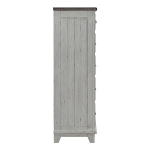 Liberty Furniture River Place Wood Chest w/6 Drawers, Riverstone White & Tobacco