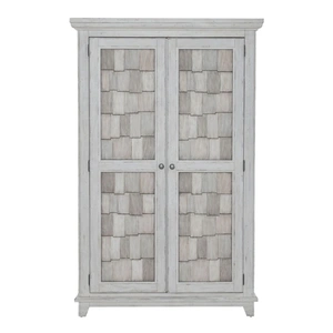 Liberty Furniture River Place Wood Armoire w/2 Doors, Riverstone White & Tobacco