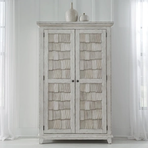 Liberty Furniture River Place Wood Armoire w/2 Doors, Riverstone White & Tobacco
