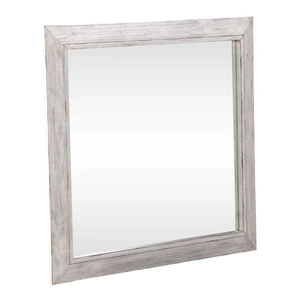 Liberty Furniture River Place Rectangular Wood/Glass Mirror, Riverstone White & Tobacco