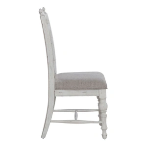 Liberty Furniture River Place Fabric/Wood Panel Back Side Chair in Riverstone White & Beige (Set of 2)