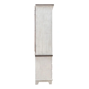 Liberty Furniture River Place Wood Entertainment Center w/6 Drawers & 2 Doors, Riverstone White & Tobacco