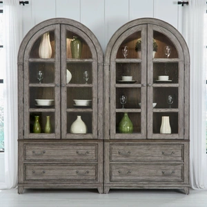 Liberty Furniture River Place 2-Piece Bunching Curio Cabinet | Lighted Display