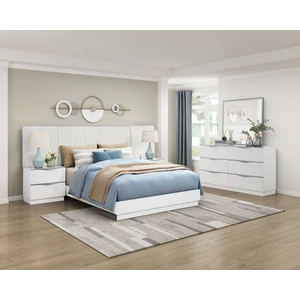 Homelegance Linea Square Wood Mirror, Pearl White
