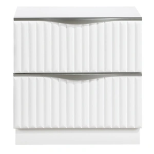 Homelegance Linea Wood 2-Drawer Night Stand, Pearl White