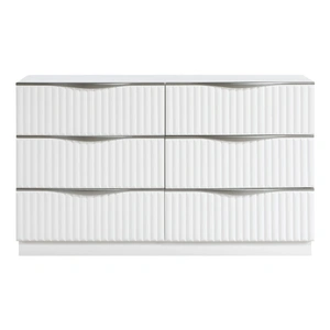 Homelegance Linea Wood 6-Drawer Double Dresser, Pearl White