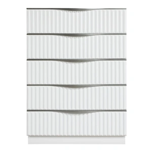 Homelegance Linea Wood 5-Drawer Chest, Pearl White