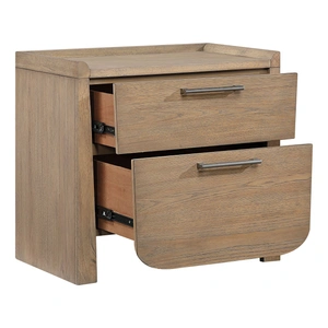 Homelegance Riley Wood 2-Drawer Night Stand in Light Brown