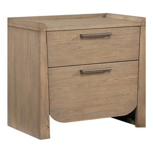 Homelegance Riley Wood 2-Drawer Night Stand in Light Brown