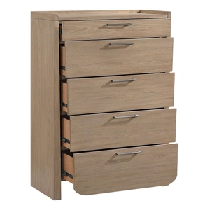 Homelegance Riley Wood 5-Drawer Chest, Light Brown