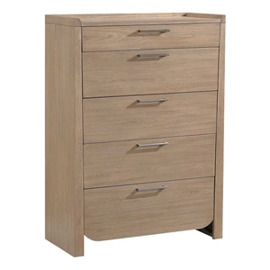Homelegance Riley Wood 5-Drawer Chest, Light Brown