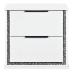 Homelegance Lumin Wood LED Lighting 2-Drawer Night Stand, White