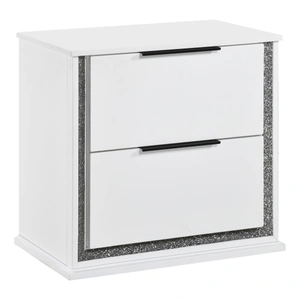 Homelegance Lumin Wood LED Lighting 2-Drawer Night Stand, White