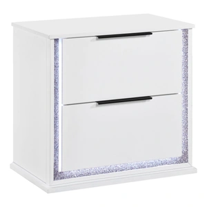 Homelegance Lumin Wood LED Lighting 2-Drawer Night Stand, White