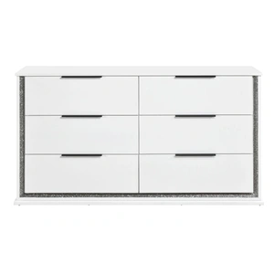 Homelegance Lumin Wood LED Lighting 6-Drawer Double Dresser, White